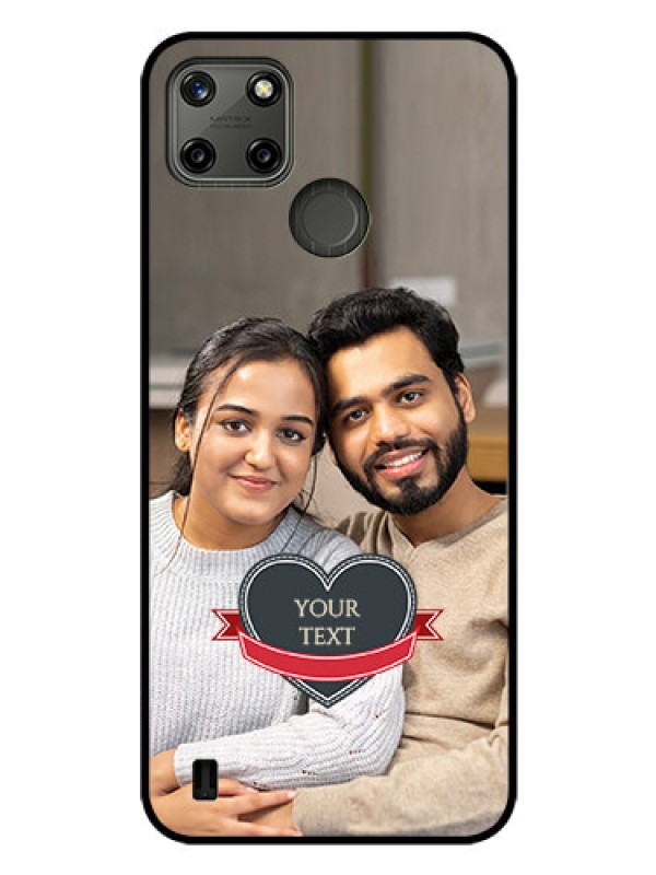 Custom Realme C21-Y Custom Glass Phone Case - Just Married Couple Design