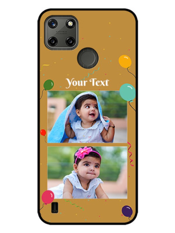 Custom Realme C21-Y Personalized Glass Phone Case - Image Holder with Birthday Celebrations Design