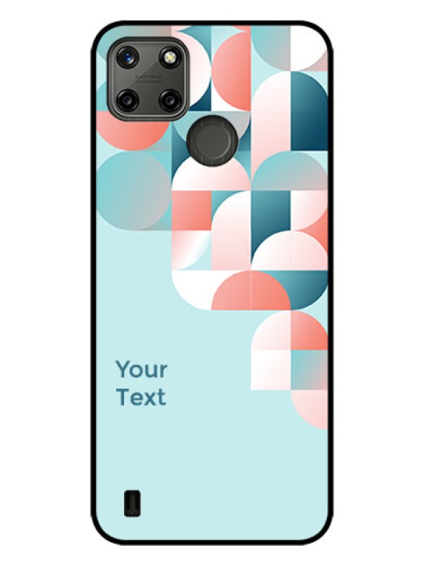 Custom Realme C21 Y Custom Glass Phone Case - Stylish Semi-circle Pattern Design