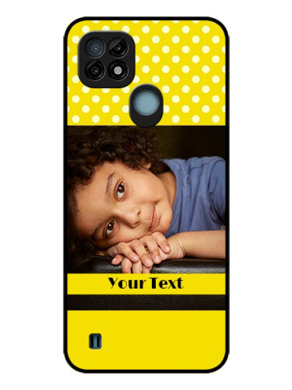 Custom Realme C21 Custom Glass Phone Case - Bright Yellow Case Design
