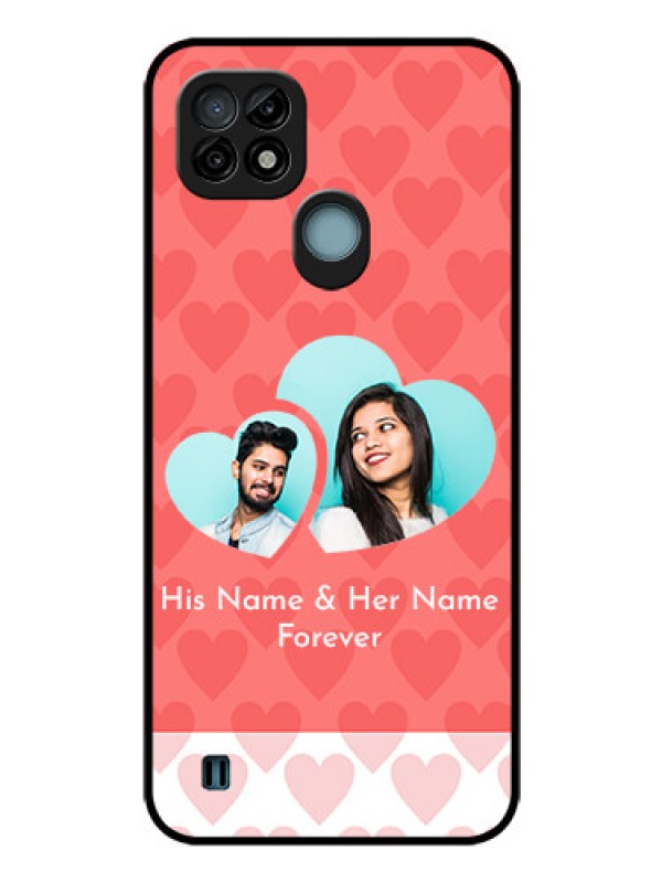 Custom Realme C21 Personalized Glass Phone Case - Couple Pic Upload Design