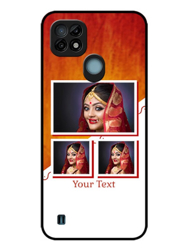 Custom Realme C21 Custom Glass Phone Case - Wedding Memories Design 