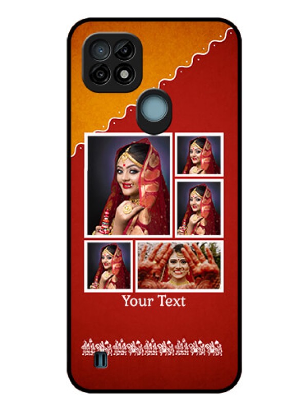 Custom Realme C21 Personalized Glass Phone Case - Wedding Pic Upload Design