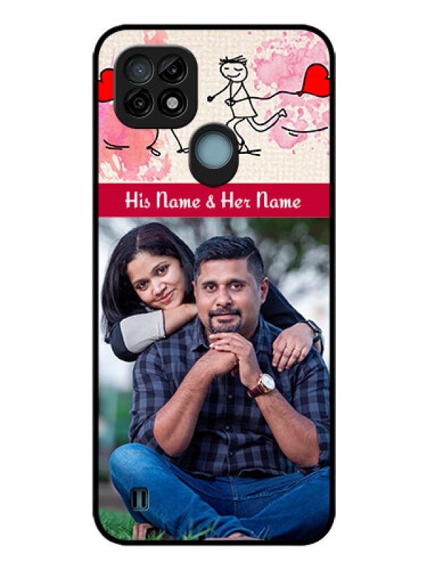 Custom Realme C21 Photo Printing on Glass Case - You and Me Case Design