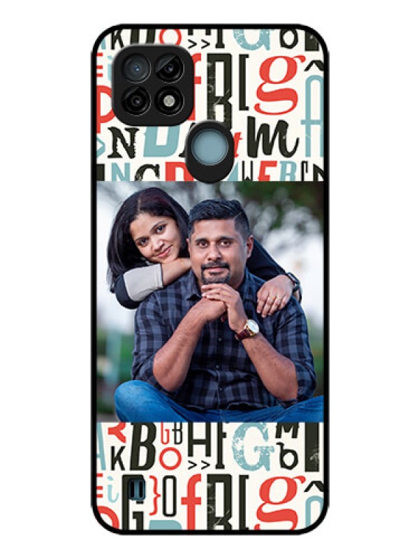 Custom Realme C21 Personalized Glass Phone Case - Alphabet Design