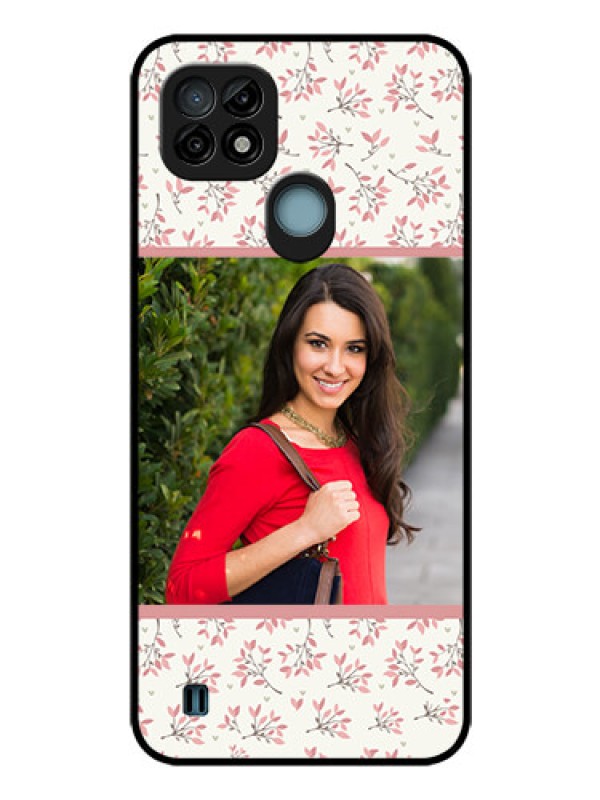 Custom Realme C21 Custom Glass Phone Case - Premium Floral Design