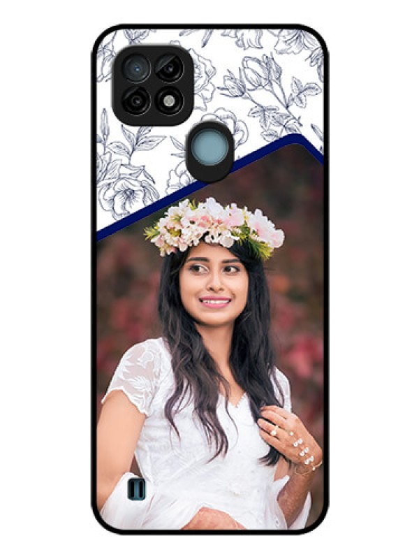Custom Realme C21 Personalized Glass Phone Case - Premium Floral Design