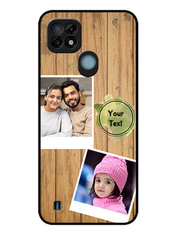 Custom Realme C21 Custom Glass Phone Case - Wooden Texture Design