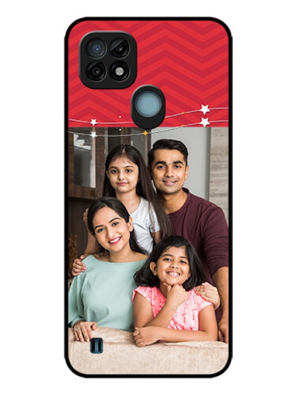 Custom Realme C21 Personalized Glass Phone Case - Happy Family Design