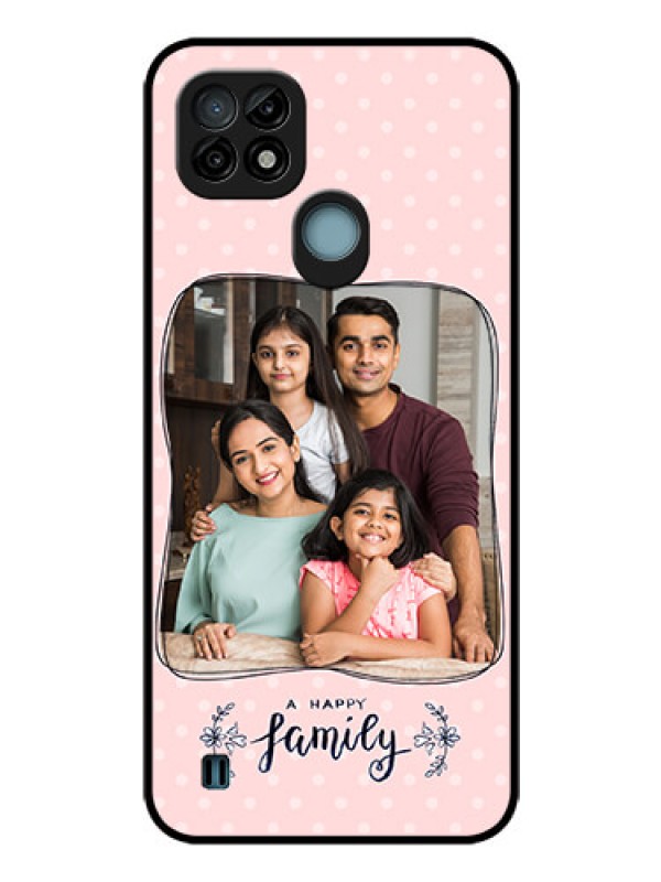 Custom Realme C21 Custom Glass Phone Case - Family with Dots Design