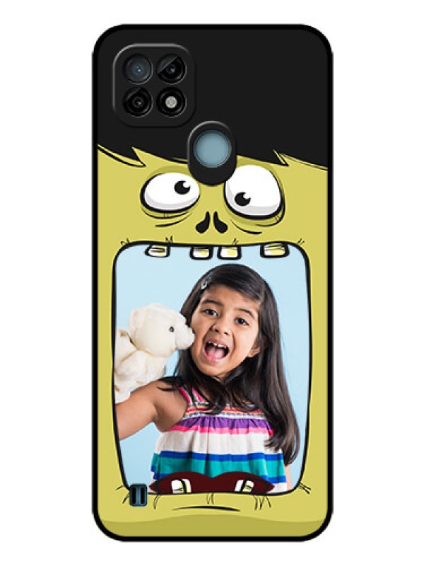 Custom Realme C21 Personalized Glass Phone Case - Cartoon monster back case Design