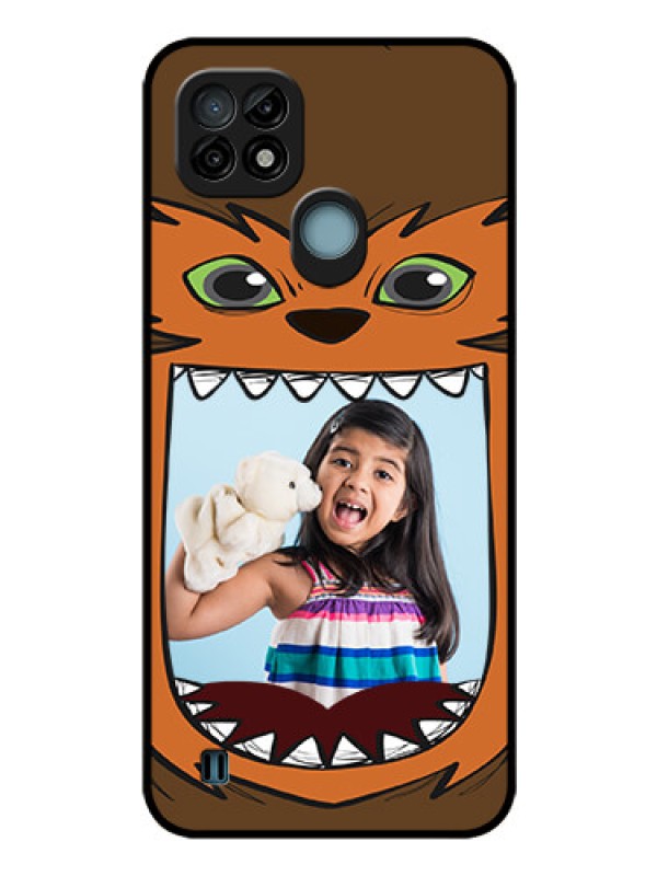 Custom Realme C21 Photo Printing on Glass Case - Owl Monster Back Case Design