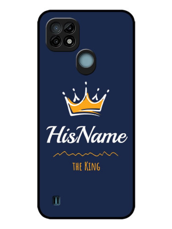 Custom Realme C21 Glass Phone Case King with Name