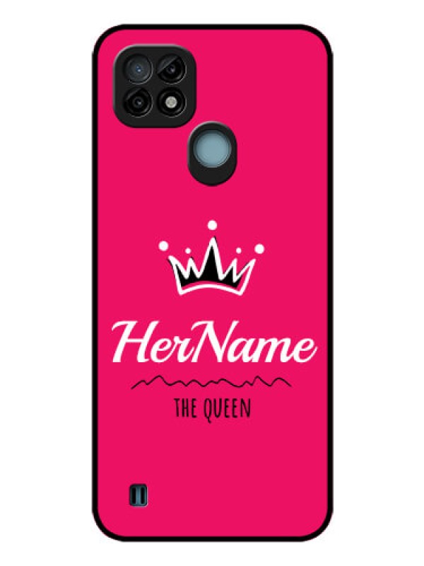 Custom Realme C21 Glass Phone Case Queen with Name