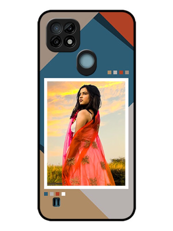 Custom Realme C21 Personalized Glass Phone Case - Retro color pallet Design