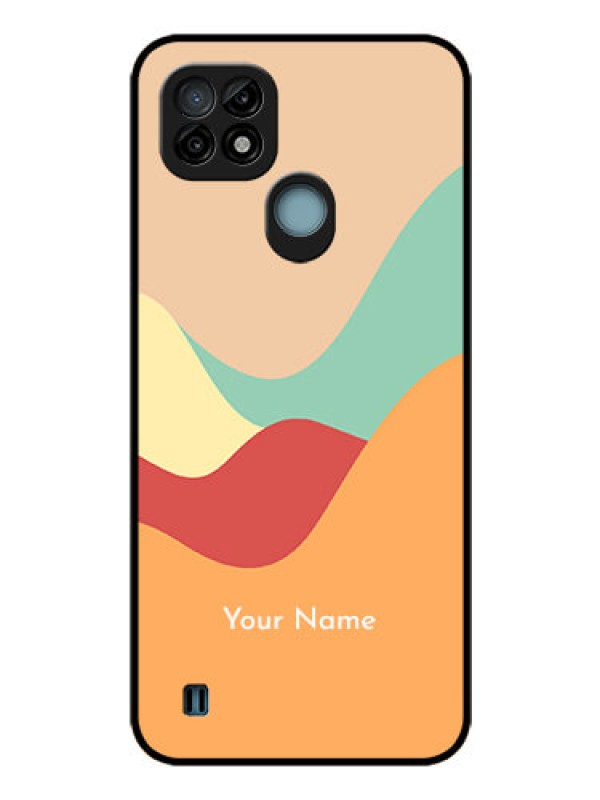 Custom Realme C21 Personalized Glass Phone Case - Ocean Waves Multi-colour Design