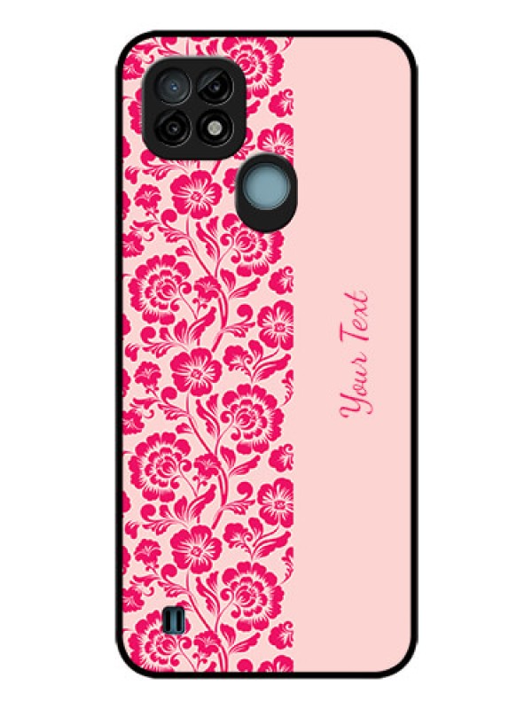 Custom Realme C21 Custom Glass Phone Case - Attractive Floral Pattern Design