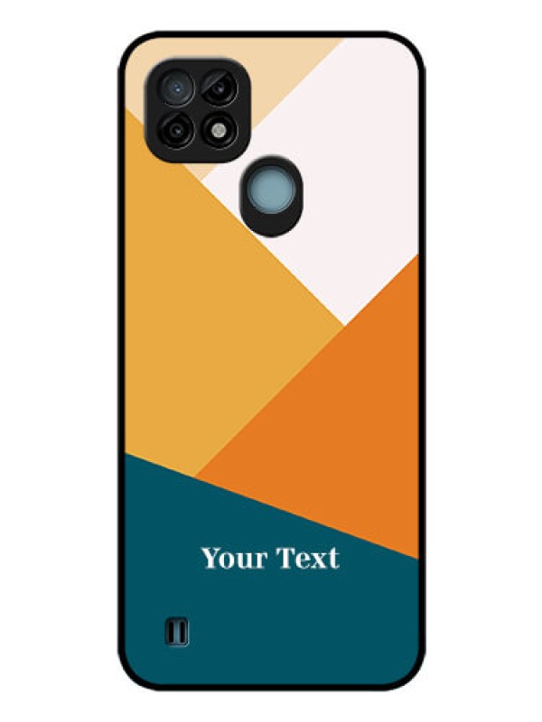 Custom Realme C21 Personalized Glass Phone Case - Stacked Multi-colour Design