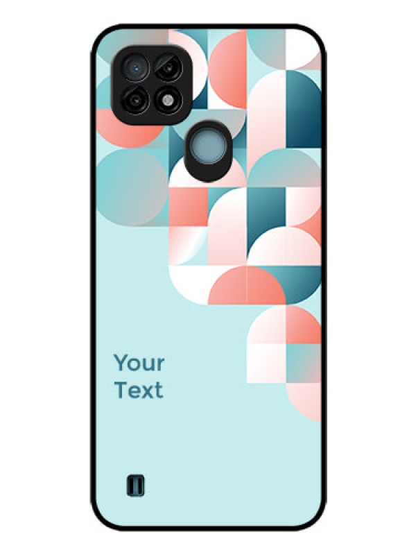 Custom Realme C21 Custom Glass Phone Case - Stylish Semi-circle Pattern Design