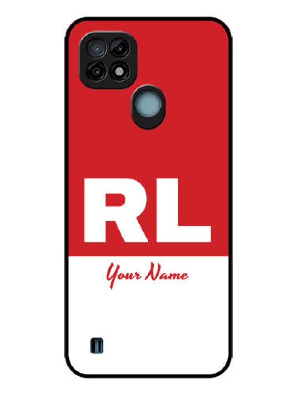 Custom Realme C21 Personalized Glass Phone Case - dual tone custom text Design