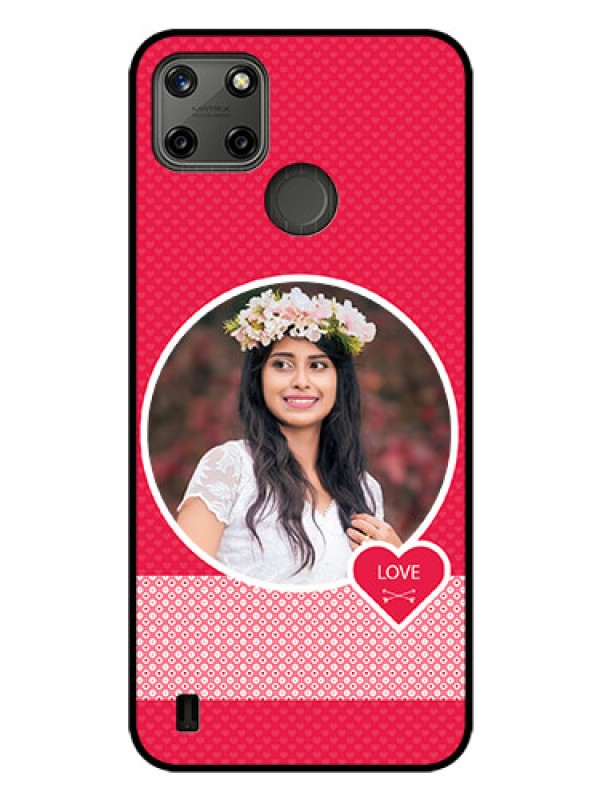 Custom Realme C21Y Personalised Glass Phone Case - Pink Pattern Design
