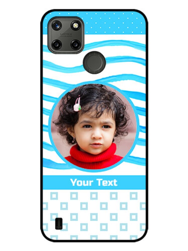 Custom Realme C21Y Custom Glass Phone Case - Simple Blue Case Design