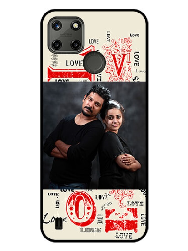 Custom Realme C21Y Photo Printing on Glass Case - Trendy Love Design Case