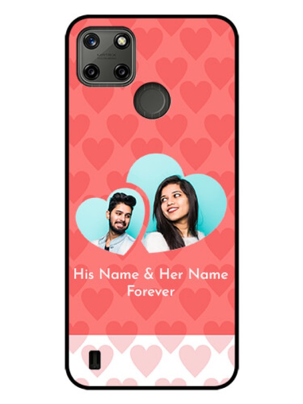 Custom Realme C21Y Personalized Glass Phone Case - Couple Pic Upload Design