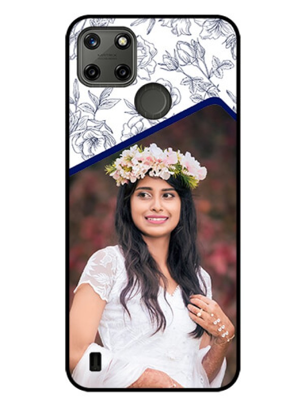 Custom Realme C21Y Personalized Glass Phone Case - Premium Floral Design