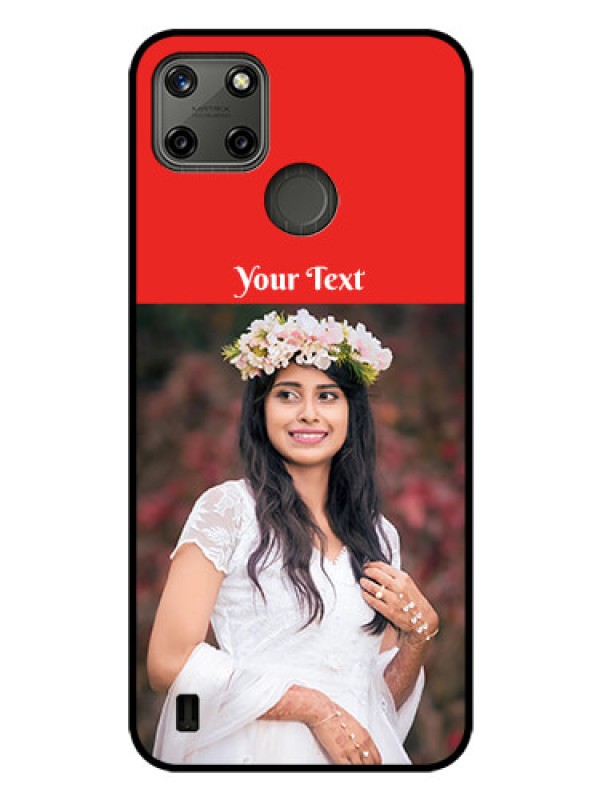 Custom Realme C21Y Custom Glass Phone Case - Simple Red Color Design