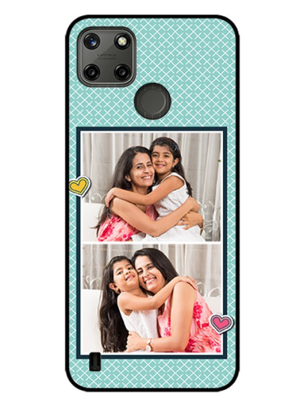 Custom Realme C21Y Custom Glass Phone Case - 2 Image Holder with Pattern Design