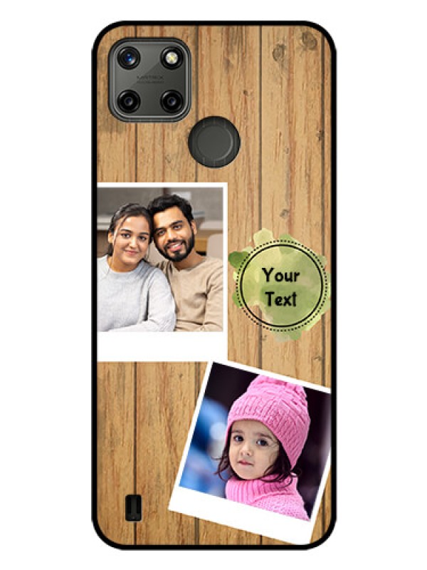 Custom Realme C21Y Custom Glass Phone Case - Wooden Texture Design