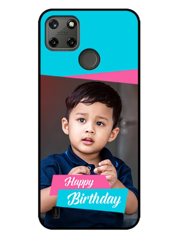 Custom Realme C21Y Personalized Glass Phone Case - Image Holder with 2 Color Design