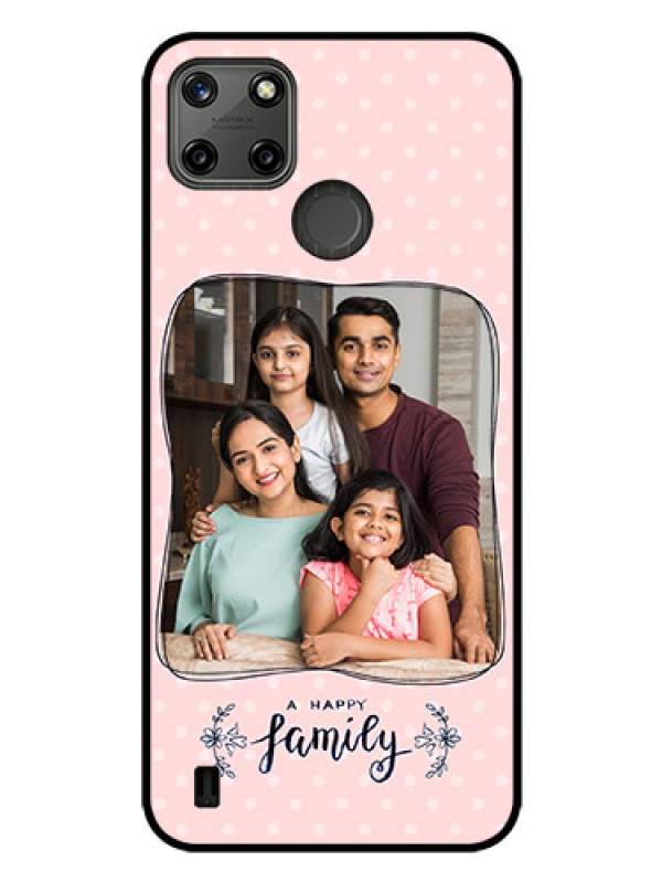 Custom Realme C21Y Custom Glass Phone Case - Family with Dots Design