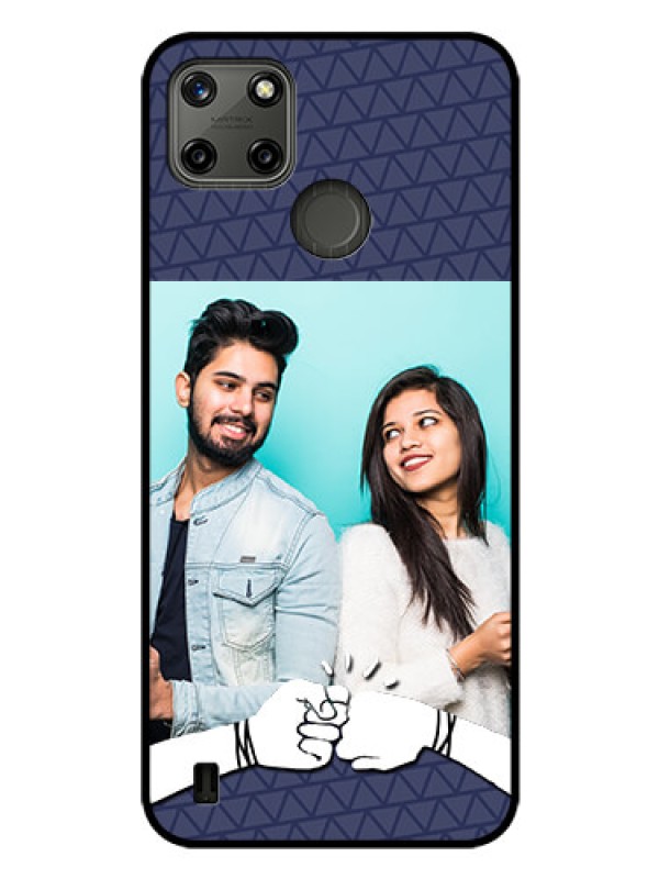 Custom Realme C21Y Photo Printing on Glass Case - with Best Friends Design 
