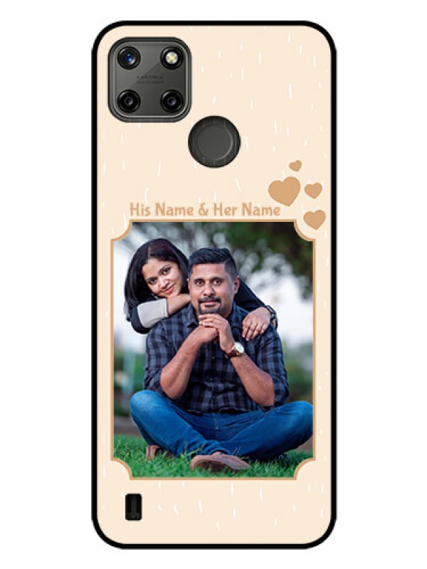Custom Realme C21Y Custom Glass Phone Case - with confetti love design 