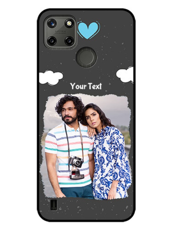 Custom Realme C21Y Custom Glass Phone Case - Splashes with love doodles Design
