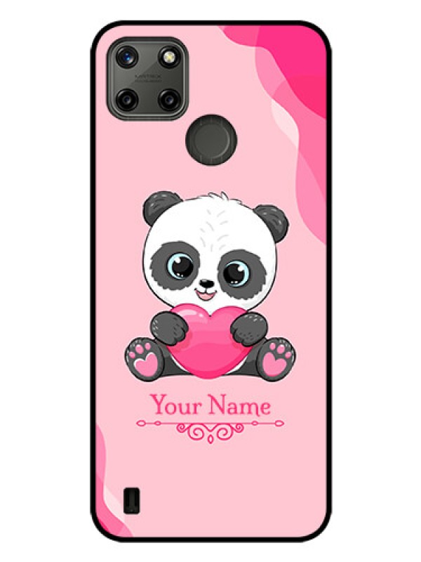 Custom Realme C21Y Custom Glass Mobile Case - Cute Panda Design