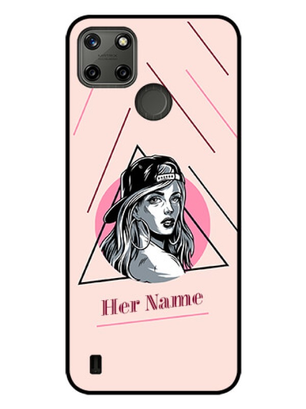 Custom Realme C21Y Personalized Glass Phone Case - Rockstar Girl Design