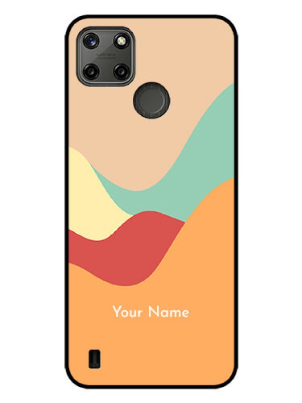 Custom Realme C21Y Personalized Glass Phone Case - Ocean Waves Multi-colour Design