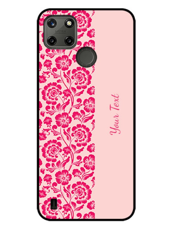 Custom Realme C21Y Custom Glass Phone Case - Attractive Floral Pattern Design