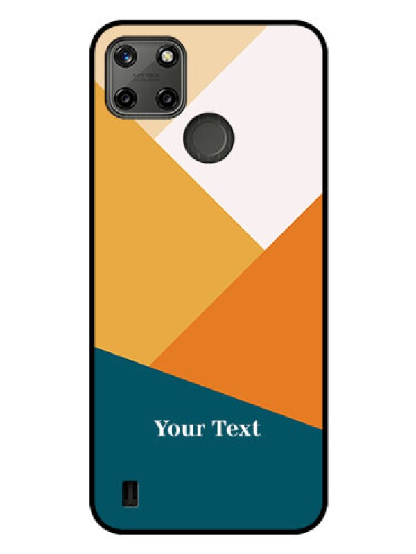Custom Realme C21Y Personalized Glass Phone Case - Stacked Multi-colour Design