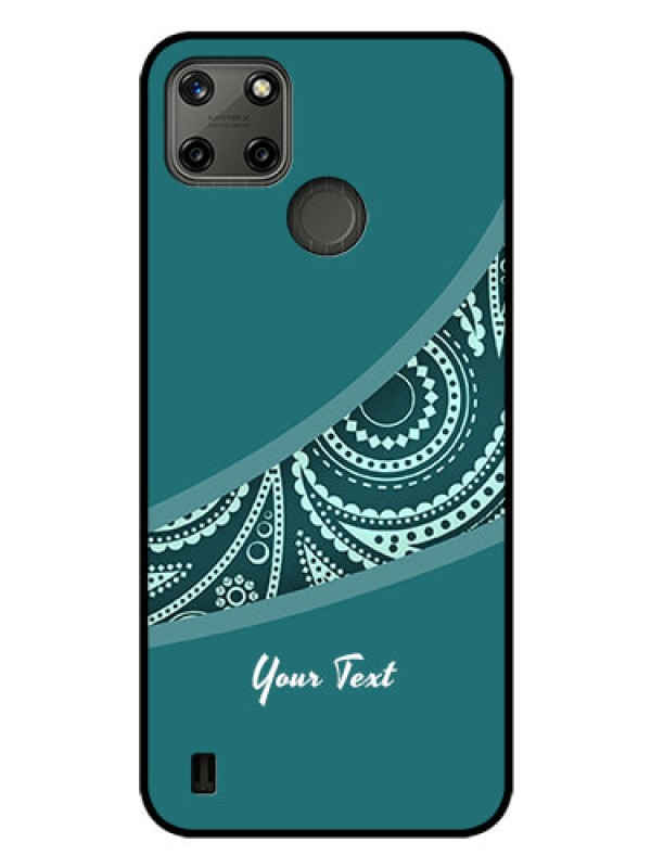 Custom Realme C21Y Photo Printing on Glass Case - semi visible floral Design