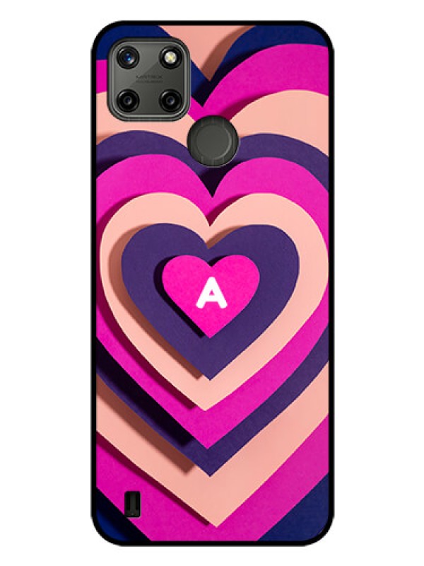Custom Realme C21Y Custom Glass Mobile Case - Cute Heart Pattern Design