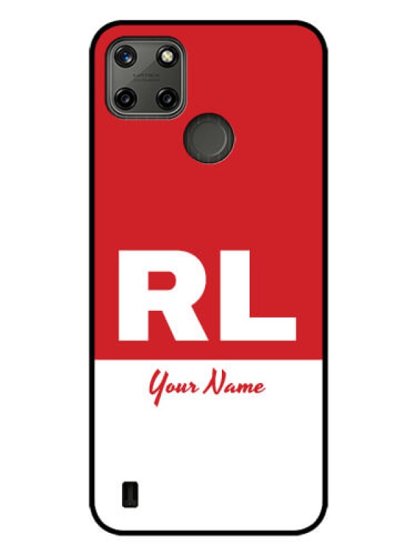 Custom Realme C21Y Personalized Glass Phone Case - dual tone custom text Design