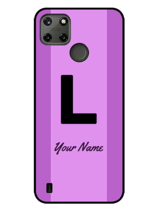 Custom Realme C21Y Custom Glass Phone Case - Tricolor custom text Design