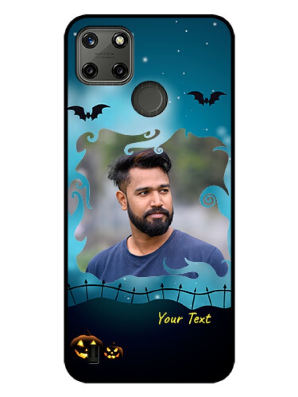 Custom Realme C25_Y Custom Glass Phone Case - Halloween frame design