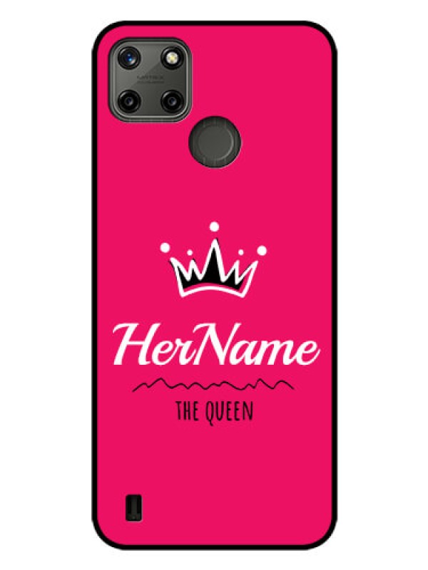 Custom Realme C25_Y Glass Phone Case Queen with Name