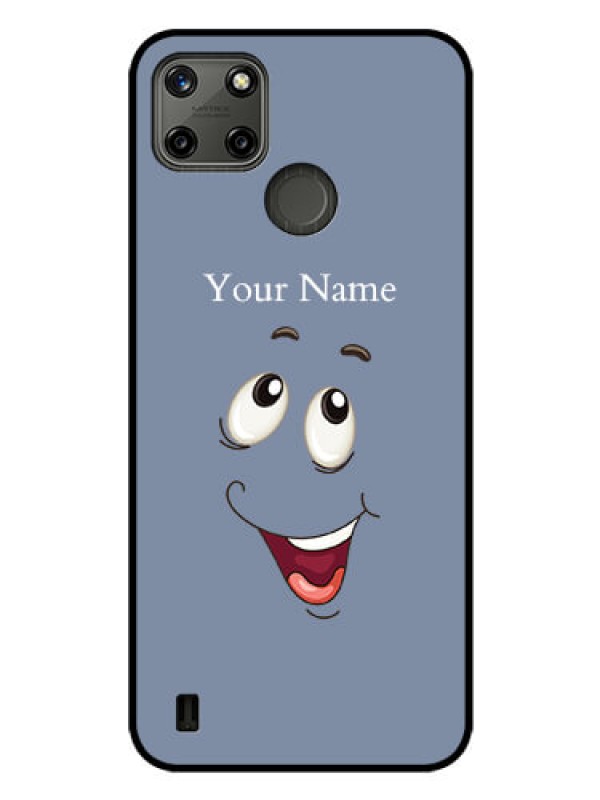 Custom Realme C25_Y Photo Printing on Glass Case - Laughing Cartoon Face Design