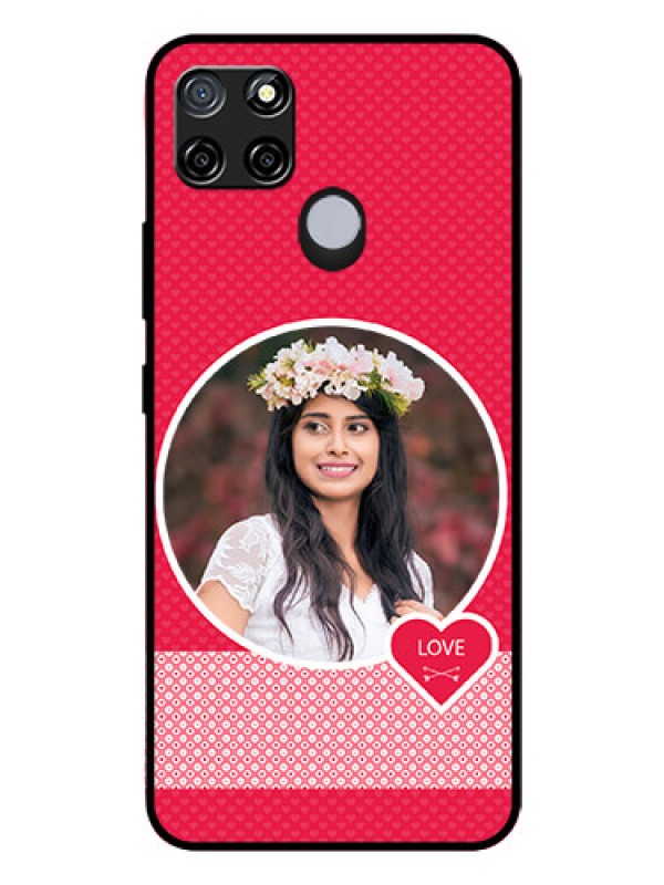 Custom Realme C25s Personalised Glass Phone Case - Pink Pattern Design